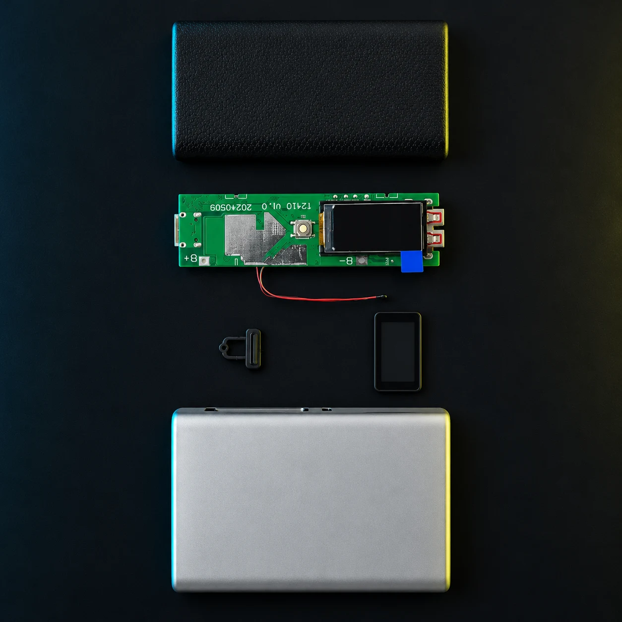 AI-styled detail view of the actual 21700 DIY enclosure kit